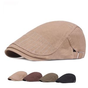 Berets Brand Peaky Berters Man Man Spring Summer Flat Cap Vintage Solid Slass Sboy Swoy Style Style Duck Hats للرجال البيج