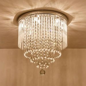 Modern K9 Crystal Chandelier Lighting Flush mount LED Ceiling Light Fixture Pendant Lamp for Dining Room Bathroom Bedroom Livingro3166