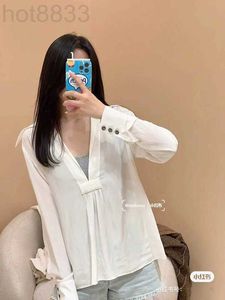 Women's Blouses & Shirts Designer New Spring Summer Fashion Model Catwalk Sexy T-shirt Autumn High-end Clothing Valentine's Day Birthday R8SF