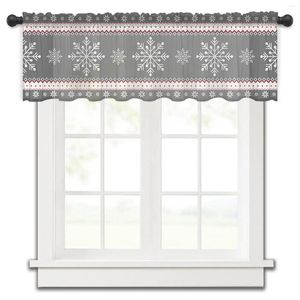 Curtain Christmas Snowflake Grey Short Tulle Bedroom Sheer Window Screening Drapes For Kitchen Living Room Decor Voile Curtains