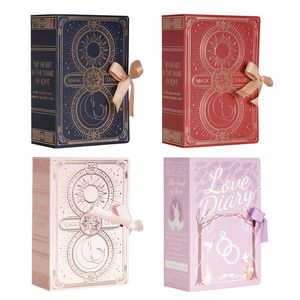 Present Wrap 10/20/50pcs Magic Book Present Box Bronzing Wedding Candy Cake Cookies Packaging Box Christmasing Födelsedagsfest gynnar dekoration 230306