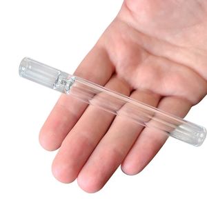 Tubi di vetro da 100 mm Pipa da fumo Accessori per fumatori Tubi per erbacce secche Pipa per tabacco per erbe Tubo ad alto borosilicato Filtro Supporto smussato Diametro interno 7 mm