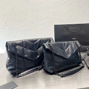 ファッションデザイナーの女性バッグ女性ショルダーバッグハンドバッグ財布オリジナルボックス本革クラウドクロスボディゴールドとシルバーブラックチェーンHQY322722