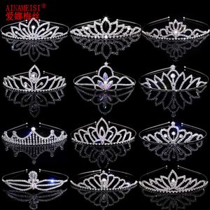 Tiaras AINAMEISI Exquisite Bride Crystal Love Headdress Female Children's Birthday Party Wedding Prom Crown Headdress Accessories R230306