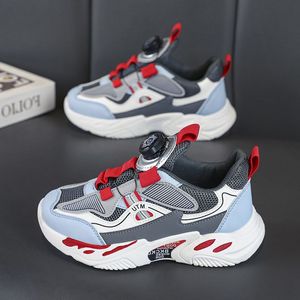 2023 Moda Hotsale Çocuk Ayakkabıları Pembe Gri Kırmızı Siyah Yeşil Bahar Dönen Düğme Nefes Alabaç Mesh Sıradan Ayakkabı Spor Ayakkabıları Renkler75
