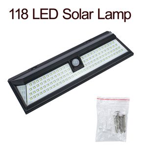 118 LED LUZES DE WALL SOLAR PODERADA SENSOR DE MOVIMENTO SEGURANÇA Lâmpada Luminária de Lâmpada ao ar livre Decoração de Garden Wall Street Crestech168