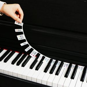 Gift Wrap Silicone Piano Keyboard Stickers Universal 88 61 Keys Beginner Fingering Guide Rake Notes Marker Removable Key Label