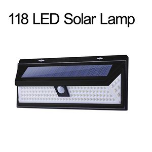 Luzes solares de parede solar à prova d'água ao ar livre 118 LED sem fio Seguro Sensor de movimento ao ar livre luzes solares de solar para frente usastar