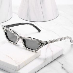 Sunglasses Fashion Vintage Diamond Cat Eye Steampunk Women Small Frame Luxury Crystal Sun Glasses Colorful Rhinestone Shades paty