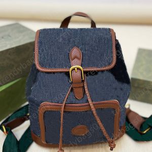 Fashion Bags women designer backpack Denim and leather splicing backpacks designers work Laptop travel bag men double drawstring String shouder luxury back packs