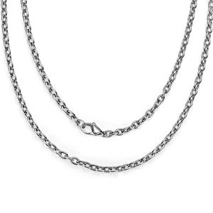 Kedjor Herrkvinnor Titanium Rolo Cable Chain Halsband Non Tarnish Light Weight Hypoallergenic Choker 22 