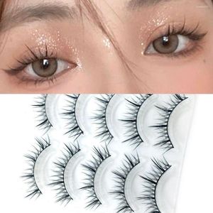 False Eyelashes 5 Pairs Women Beauty Natural Eyelash Soft Black Color Lashes 3D Mink Dramatic Sandwich Little Devil