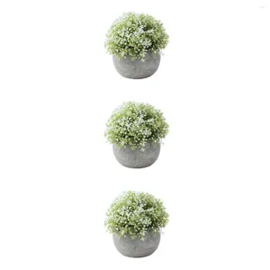 Fiori decorativi 3 pezzi Decor Home Mini Decorazioni artificiali Bonsai finti in vaso