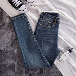 Kvinnors jeans magra jeans för kvinnor kvinnlig byxa smal elastisk plus storlek stretch jeans plus size denim blå mager blyertsbyxa byxor 230306