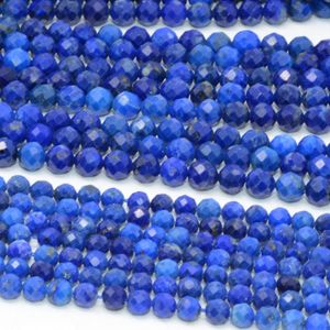 Perlenketten Natürliche Lapislazuli facettierte runde Perlen 4,8 mm 5 mm 230306