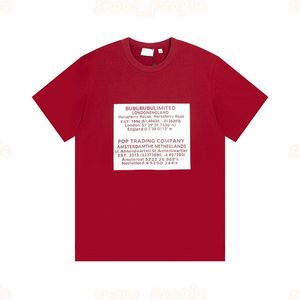 Erkek Moda Trendi Yaz Tişörtlü Adam Kadın Dijital Logo Baskı Tişörtleri Unisex Kısa Kollu Kırmızı Tees Boyut XS-L