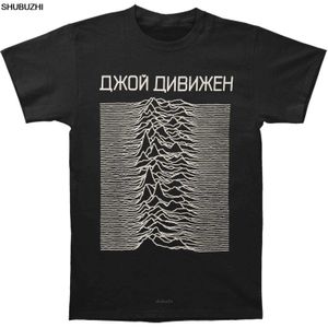 Camisetas masculinas divertidas camisetas masculinas novidade Joy Division Unknown Pleasures Cyrillic T-shirt algodão camisetas masculinas tamanho maior 4XL 5XL sbz814 AA230306