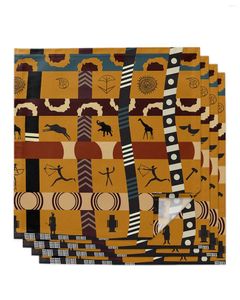 Table Napkin African Style Tribal Culture Elephant Giraffe 4/6/8pcs Kitchen 50x50cm Napkins Serving Dishes Home Textile Products