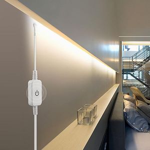 Duvar Lambaları 1-5m Dimmabable Dokunmatik Sensör Anahtarı LED STRIT LAMBA DC12V Su Geçirmez Mutfak Dolap Merdivenleri Yatak Odası Işık Dekorasyon Duvarı