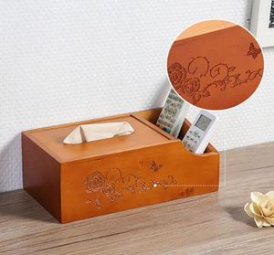 ティッシュボックスナプキンの木製ボックスストレージキャディー用バスルームバニティドレッサーナイトスタンドテーブル