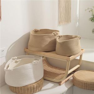 Clothing Storage & Wardrobe Woven Laundry Baskets Rope Bins Bucket For Toys Basket Cotton Toy Holder Towels Blankets Nursery Kids RoomClothi