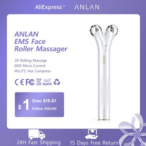 Face Massager Anlan EMS Roller Electric V Massagers Microcourrent Lift Beauty Machine Slimmer Double Chin Massage Skin Care Tool 230303