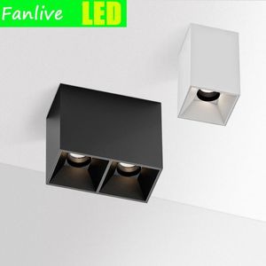 Downlights 10pc Geek Square Cob LED 10W 20W 220V Yüzey Monte Tavan Noktaları Ev İç Mekan Aydınlatma