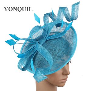 Cappelli a tesa avara Cappello formale da sposa per donna Cappello sposa Mariage Chapeau Occasione per feste da donna Derby Fascinator Cappello Sinamay con accessorio per fascia 230306