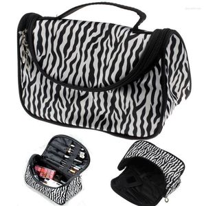 Cosmetic Bags Ladies Mens Wash Bag Toiletry Travel Make Up Zipped Case Organizer Zebra Pattern Storage Pouch