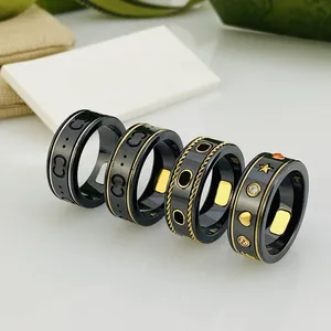 Carta de marca Cerâmica Anel para homens Planeta Womens Planet Rings Designer de moda Extravagante Cartas de marca de joias homens homens Men Wedding AAA168