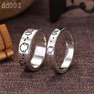 Pretty Wedding Band Designer Ring Man Ghost Fashionable Double Letter Unique 9mm Birthday Jewelry Women Black Skull Men Love Luxury Ring Bague ZB013 F23