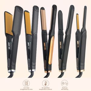Hårrätare Professional Straight Curler Ceramic Heat Plate Flat Iron Styling Curling Hair righting 230306