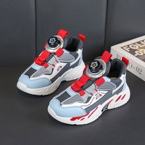 2023 Moda Hotsale Çocuk Ayakkabıları Pembe Gri Kırmızı Siyah Yeşil Bahar Dönen Düğme Nefes Alabaç Mesh Sıradan Ayakkabı Spor ayakkabı