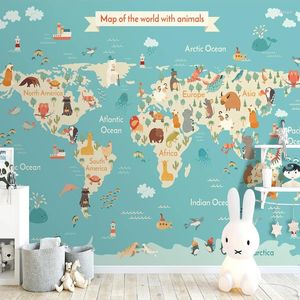 Wallpapers Custom Po 3D Cartoon Animal Children Room Kids Bedroom Background Waterproof Self-adhesive Mural Papel De Parede