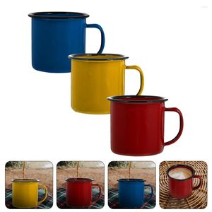 Tazze Tazza smaltata Tazze da campeggio Bere caffè Latta Metallo Fuoco da campo Tè Espresso Vintage Acqua Campo Birra da viaggio sfusa