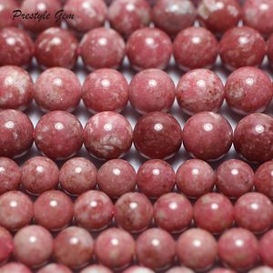 Beaded Halsband Meihan Wholesale Amazing äkta A Pink Thulite American Round Stone Loose Pärlor för smycken Making Design DIY Armband 230306