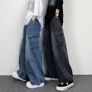 Men's Jeans MAN Hip Hop Wide Leg Cargo Pants High Street Loose Y2k Vintage Men CasualMen's