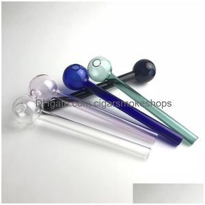 Smoking Pipes Xxl Colorf Glass Oil Burner Pipe With 5.5 Inch 30Mm Big Bowl Clear Pink Black Thick Pyrex Tube Drop Delivery Home Gard Dhavt