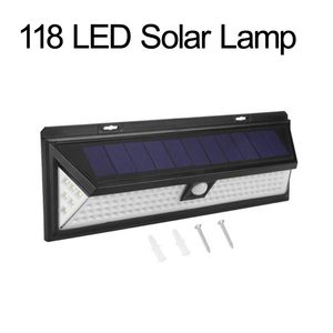 Luci da parete a energia solare per esterni 118 LED con sensore di movimento Grandangolare Luci di sicurezza per esterni impermeabili Garage Patio Giardino Vialetto usalight