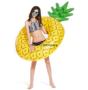 160cm Giant pineapple Floats mattress inflatable swimming ring water sports floats tube mattress beach Toy Pool Lounge seats Tube