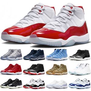 Jumpman 11 11s xi mens 농구화 레트로 여자 체리 25 주년 쿨 그레이 우주 잼 로우 대학교 블루 감귤 트레이너 스니커즈 36-47