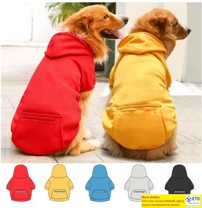 Felpe Abbigliamento Felpe con cappuccio per cani con tasca XS5XL Autunno Inverno Vestiti caldi per animali domestici Cappotto per cuccioli 5 colori Regali