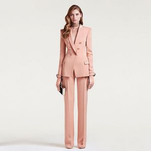 Kadın Suit Blazers Business Suit Kadın Ofis Üniforma Ladies Resmi Pantolon Çifte Kesilmiş Smokin Jacketpants 230306