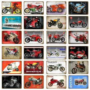 Vintage Motosikletler Sanat Tin Teneke İşaret Retro Motor Garaj Dekor Metal Poster Plaka Man Mağara Pub Bar Ev Dekorasyon Duvarı Kişiselleştirilmiş Dekor Boyutu 30x20cm W02