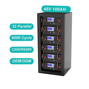 PC Monitor 32 Parallel 6000 Cycle AKKU Home Solar Lifepo4 Battery 5kw 10kw 48V 100ah 200ah Energy Storage Battery With CAN/RS485