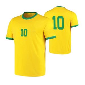 Мужские футболки 2022 Team Brazil Football Jerseys Мужская футболка с коротким рукавом с принтом Желтая сетка Футбол Спортивные поты Дышащая одежда Y2303