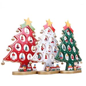 Christmas Decorations Cartoon Wooden Tree Decoration Gift Ornament Table Desk Year Xmas Supplies