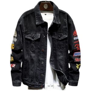 Männer Jacken High-End-Denim Mode Marke Frühling Lose Hip Hop Stickerei Hübsche Top Baseball Uniform Mantel Mann 230306