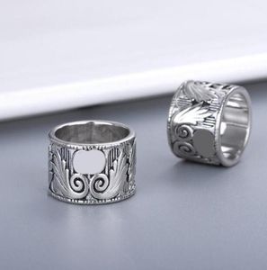 Double G Thai Silver Silver Ring estereoscópico gravado Angel Wing Padriv Padrões de Jóias para Presente de Jóias para Presente do mesmo estilo 5166203