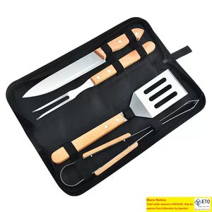 Flatware Sets Barbecue Fixture FourPiece Suit Stainless Steel Outdoor BBQ Tool Field Equipment Full